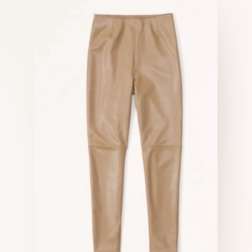 ABERCROMBIE & FITCH CURVE LOVE VEGAN LEATHER SKINNY LEGGINGS